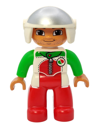 Duplo Figure Male - Race Top with Zipper and Octan Logo, 47394pb183 Minifigure LEGO®   