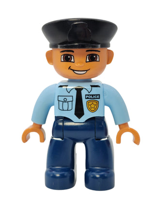 Duplo Male Police - Light Blue Top with Badge and Tie, 47394pb141 Minifigure LEGO®   