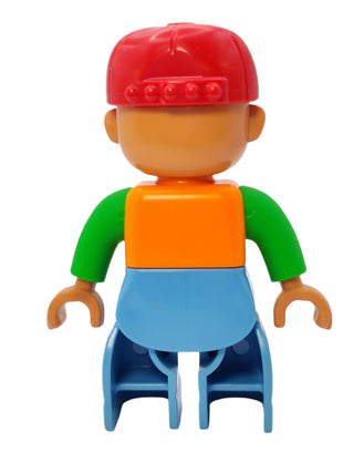 Duplo Figure - Orange Vest with Dark Green Plaid Shirt, 47394pb166a Minifigure LEGO®   