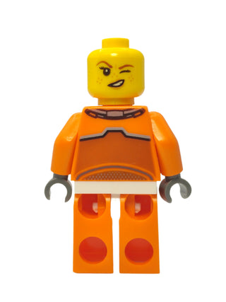 Astronaut - Orange Spacesuit with Dark Bluish Gray Lines and Freckles, cty1008 Minifigure LEGO®   