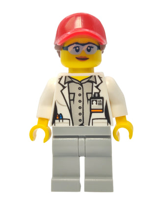 Scientist - Red Cap with Ponytail Hair and Blue Goggles, cty1069 Minifigure LEGO®   