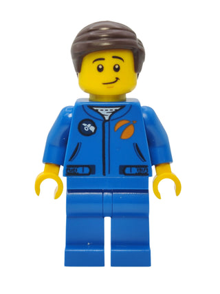 Astronaut - Blue Jumpsuit with Scared and Lopsided Smile, cty1041 Minifigure LEGO®   