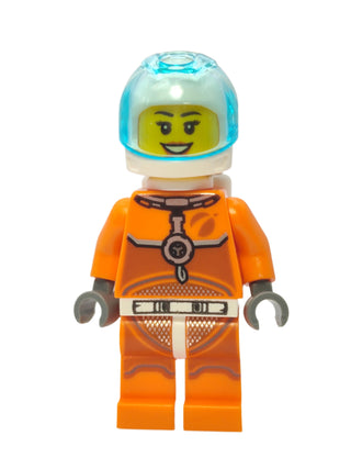 Astronaut - Orange Spacesuit with Dark Bluish Gray Lines and Open Mouth Smile, cty1065 Minifigure LEGO®   