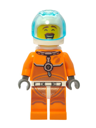 Astronaut - Orange Spacesuit with Dark Bluish Gray Lines and Mustache, cty1034 Minifigure LEGO®   