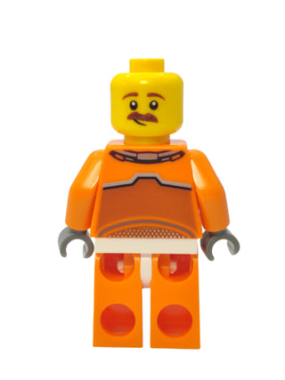 Astronaut - Orange Spacesuit with Dark Bluish Gray Lines and Mustache, cty1034 Minifigure LEGO®   