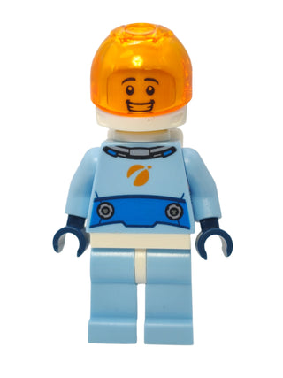 Astronaut - Bright Light Blue Spacesuit with Blue Belt and Open Mouth Smile, cty1028 Minifigure LEGO®   