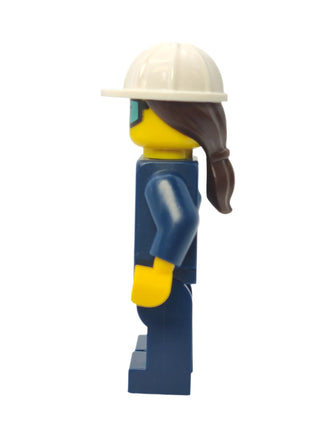 Ground Crew Technician - Dark Blue Jumpsuit and Helmet with Ponytail Hair, cty1060 Minifigure LEGO®   