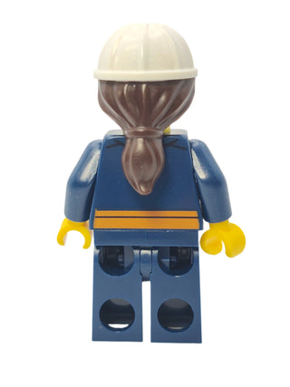 Ground Crew Technician - Dark Blue Jumpsuit and Helmet with Ponytail Hair, cty1060 Minifigure LEGO®   