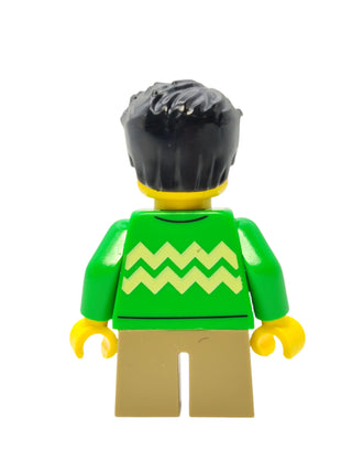 Boy Child - Bright Green Sweater with Zigzag Lines, hol332 Minifigure LEGO®   