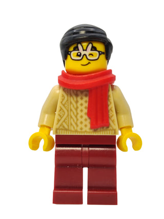 Lunar New Year Parade Spectator - Tan Sweater and Rabbit Glasses, hol309 Minifigure LEGO®   