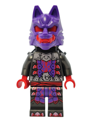 Wolf Mask Warrior - Dark Purple and Red Mask with Neck Bracket, njo903 Minifigure LEGO®