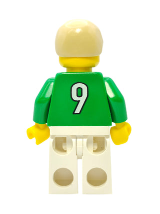 Soccer Player - Green and White Team with Number 9, soc028 Minifigure LEGO®