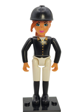 Belville Girl (Horse Rider) - Black Top with Buttons Pattern, belvfemale78a Minifigure LEGO®