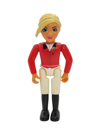 Belville Girl (Horse Rider) - Red Top with Buttons Pattern, belvfemale80 Minifigure LEGO®