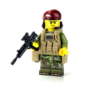 British Paratrooper Custom Minifigure, BB5 Custom minifigure Battle Brick   