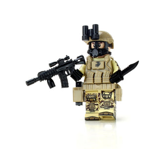 Marine Corps Desert MARPAT Chemical Warfare Custom Minifigure, BB71 Custom minifigure Battle Brick   