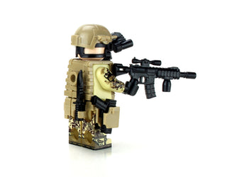 Marine Corps Desert MARPAT Chemical Warfare Custom Minifigure, BB71 Custom minifigure Battle Brick   