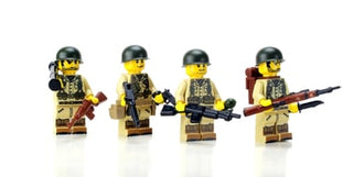 U.S. WWII Army Soldiers Complete Squad Minifigures Building Kit Battle Brick   