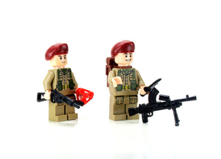 WWII British Sas Soldier Custom Minifigure Pair, BB6 Custom minifigure Battle Brick   