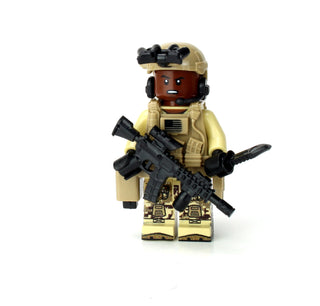 African American Special Forces Soldier Custom Minifigure, BB21 Custom minifigure Battle Brick   