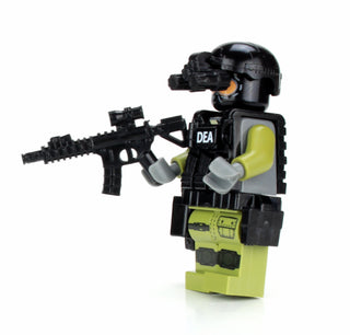 DEA Special Response Team SRT Officer Custom Minifigure, BB60 Custom minifigure Battle Brick   