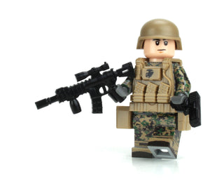 Marine Corps Infantry Woodland MARPAT minifigure, BB41 Custom minifigure Battle Brick   