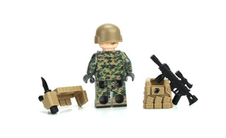 Marine Corps Infantry Woodland MARPAT minifigure, BB41 Custom minifigure Battle Brick   