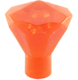 Rock 1x1 Jewel 24 Facet - Part # 30153 Part LEGO® Trans-Neon Orange  