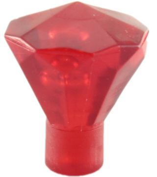 Rock 1x1 Jewel 24 Facet - Part # 30153 Part LEGO® Trans-Red  