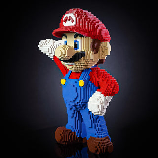 Italian Plumber Life-Sized Sculpture Building Kit Bricker Builds   