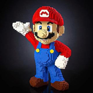 Italian Plumber Life-Sized Sculpture Building Kit Bricker Builds   