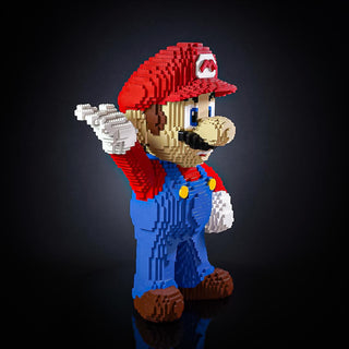 Italian Plumber Life-Sized Sculpture Building Kit Bricker Builds   