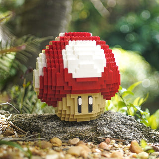 Red Mushroom Life-Sized Sculpture Building Kit Bricker Builds   