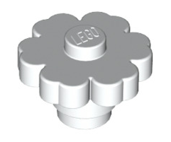 Plant Brick Round Flower Solid Stud, Part# 98262 Part LEGO® White  