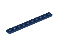 Plate 1x10, Part# 4477 Part LEGO® Dark Blue  