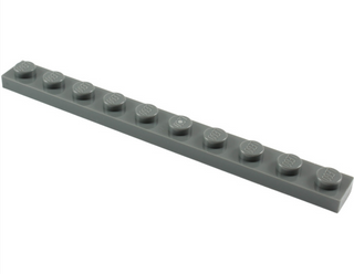 Plate 1x10, Part# 4477 Part LEGO® Dark Bluish Gray  