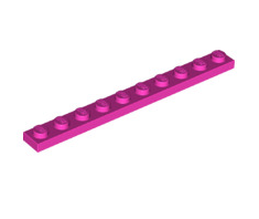 Plate 1x10, Part# 4477 Part LEGO® Dark Pink  