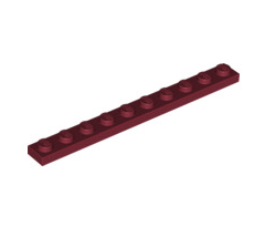 Plate 1x10, Part# 4477 Part LEGO® Dark Red  