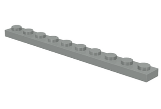 Plate 1x10, Part# 4477 Part LEGO® Light Gray  