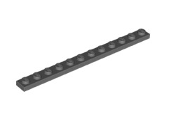 Plate 1x12, Part# 60479 Part LEGO® Dark Bluish Gray  