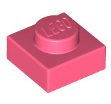 Plate 1x1, Part# 3024 Part LEGO® Coral  