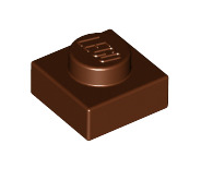 Plate 1x1, Part# 3024 Part LEGO® Reddish Brown  