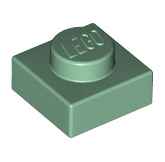 Plate 1x1, Part# 3024 Part LEGO® Sand Green  