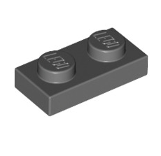 Plate 1x2, Part# 3023 Part LEGO® Dark Bluish Gray  