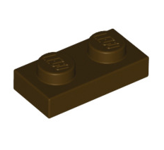 Plate 1x2, Part# 3023 Part LEGO® Dark Brown  