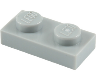 Plate 1x2, Part# 3023 Part LEGO® Light Bluish Gray  