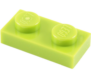 Plate 1x2, Part# 3023 Part LEGO® Lime  