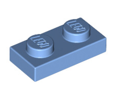 Plate 1x2, Part# 3023 Part LEGO® Medium Blue  