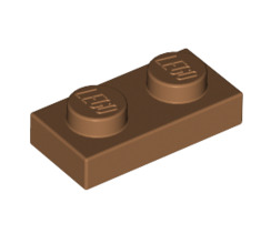 Plate 1x2, Part# 3023 Part LEGO® Medium Nougat  