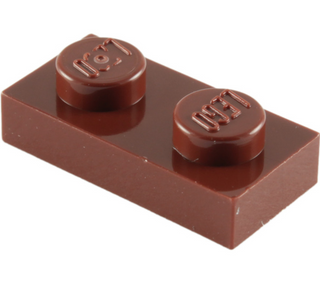 Plate 1x2, Part# 3023 Part LEGO® Reddish Brown  